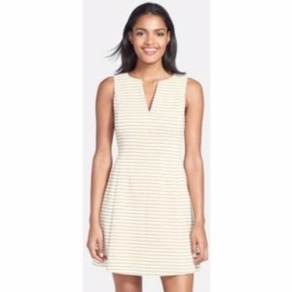 Lilly Pulitzer Brielle Dress Gold & Cream Size M